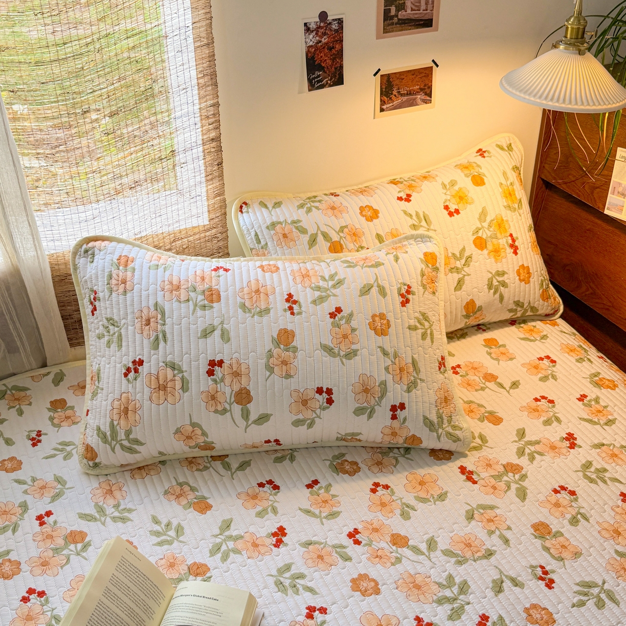 91家纺网 家纺一手货源 找家纺 梵克保罗 2026新款A类小清新四季可用学生宿舍床单  单件夹棉炕盖床盖炕毯三件套 花海