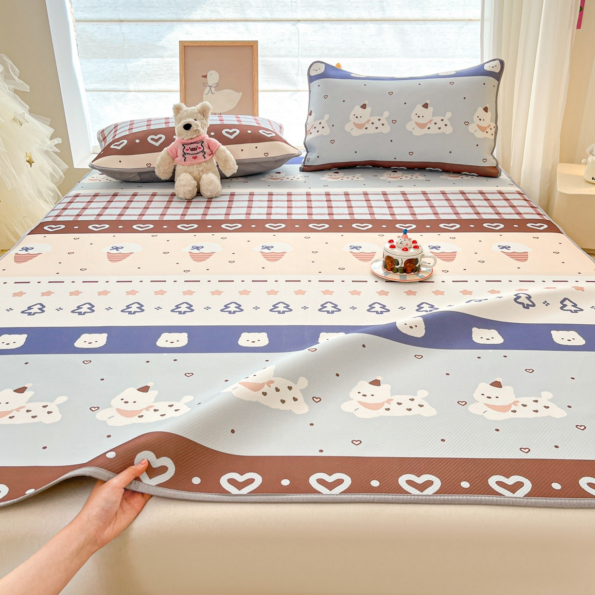 川悦生活 2026新款小阪冰丝冰丝数码印花凉席大床 席巧克力乐园