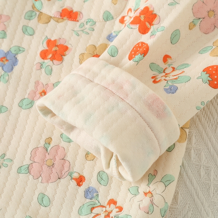 91家纺网 家纺一手货源 找家纺 （总）洛兰沙家居馆 棉质秋冬空气棉厚款印花女款睡衣家居服舒适三层夹棉居家