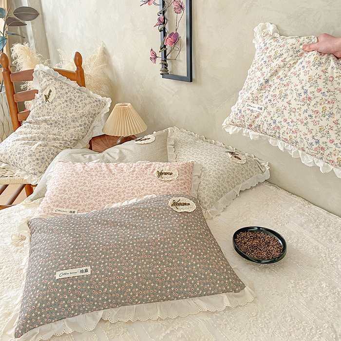 91家纺网 家纺一手货源 找家纺 （总）她喜爱枕芯 2026新款全棉纯棉小碎花棉麻荞麦枕枕头枕芯