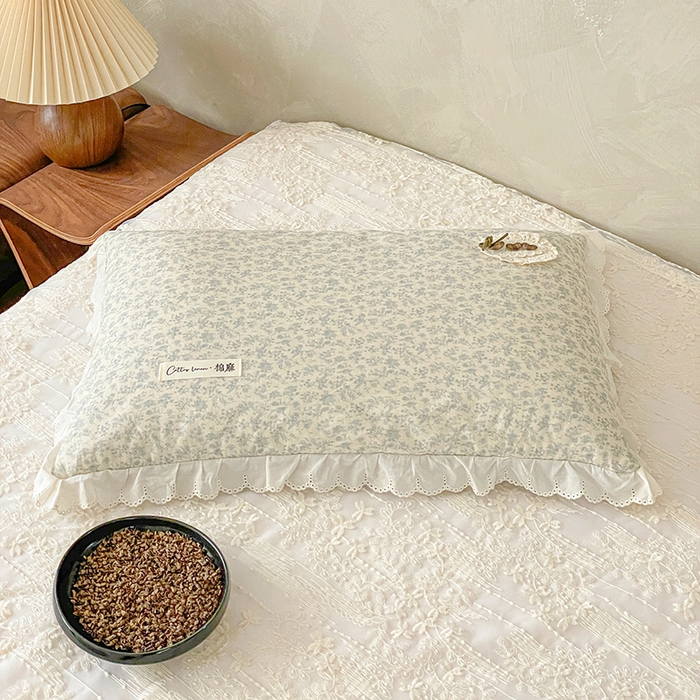 91家纺网 家纺一手货源 找家纺 她喜爱枕芯 2026新款全棉纯棉小碎花棉麻荞麦枕枕头枕芯 禾宁兰