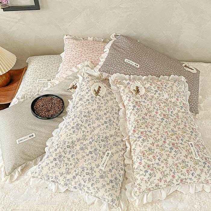 91家纺网 家纺一手货源 找家纺 （总）她喜爱枕芯 2026新款全棉纯棉小碎花棉麻荞麦枕枕头枕芯