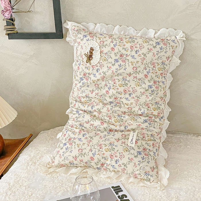 91家纺网 家纺一手货源 找家纺 她喜爱枕芯 2026新款全棉纯棉小碎花棉麻荞麦枕枕头枕芯 雾织粉