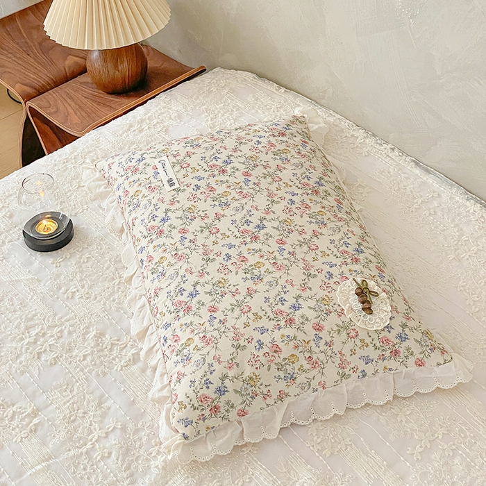 91家纺网 家纺一手货源 找家纺 她喜爱枕芯 2026新款全棉纯棉小碎花棉麻荞麦枕枕头枕芯 雾织粉