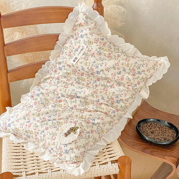 91家纺网 家纺一手货源 找家纺 她喜爱枕芯 2026新款全棉纯棉小碎花棉麻荞麦枕枕头枕芯 雾织粉