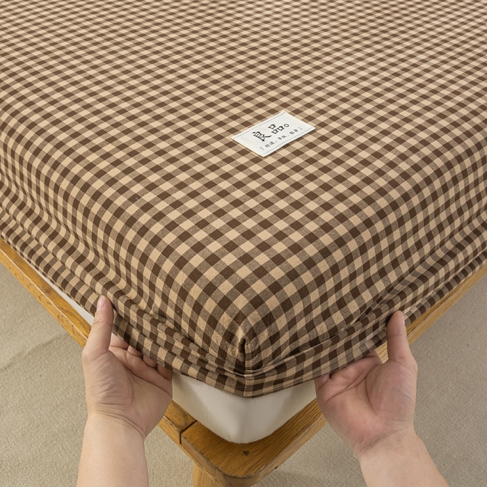 91家纺网 家纺一手货源 找家纺 恋人优选 2026新款全棉纯棉水洗棉单床笠床笠单件 素格-咖（有标款）