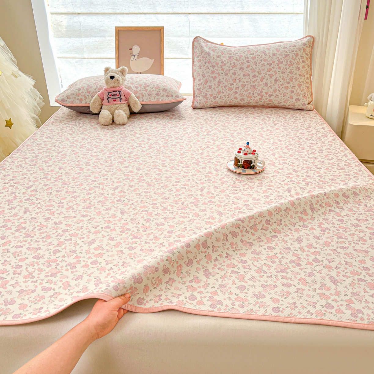 川悦生活 2026新款小阪冰丝冰丝数码印花凉席大床 席清新花芋