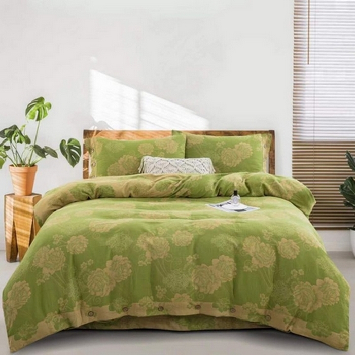 91家纺网 家纺一手货源 找家纺 （总）双层纱家居 2026新款素色系列亲肤柔软全棉四件套