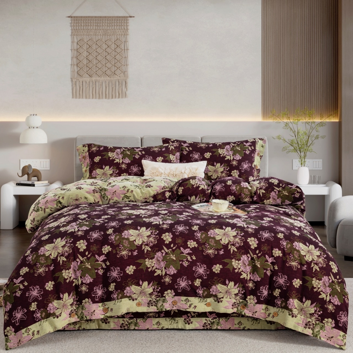 91家纺网 家纺一手货源 找家纺 （总）双层纱家居 2026新款素色系列亲肤柔软全棉四件套