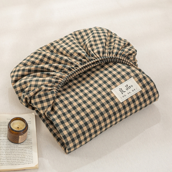 91家纺网 家纺一手货源 找家纺 恋人优选 2026新款全棉纯棉水洗棉单床笠床笠单件 素格-绿（有标款）