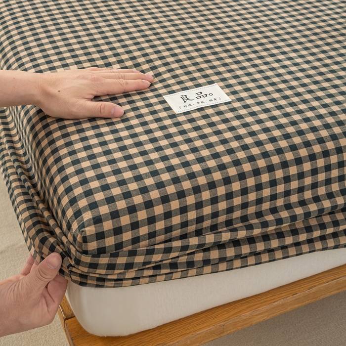 91家纺网 家纺一手货源 找家纺 恋人优选 2026新款全棉纯棉水洗棉单床笠床笠单件 素格-绿（有标款）