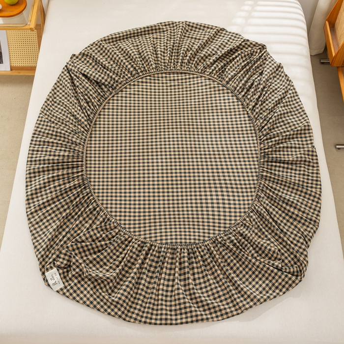 91家纺网 家纺一手货源 找家纺 恋人优选 2026新款全棉纯棉水洗棉单床笠床笠单件 素格-绿（有标款）