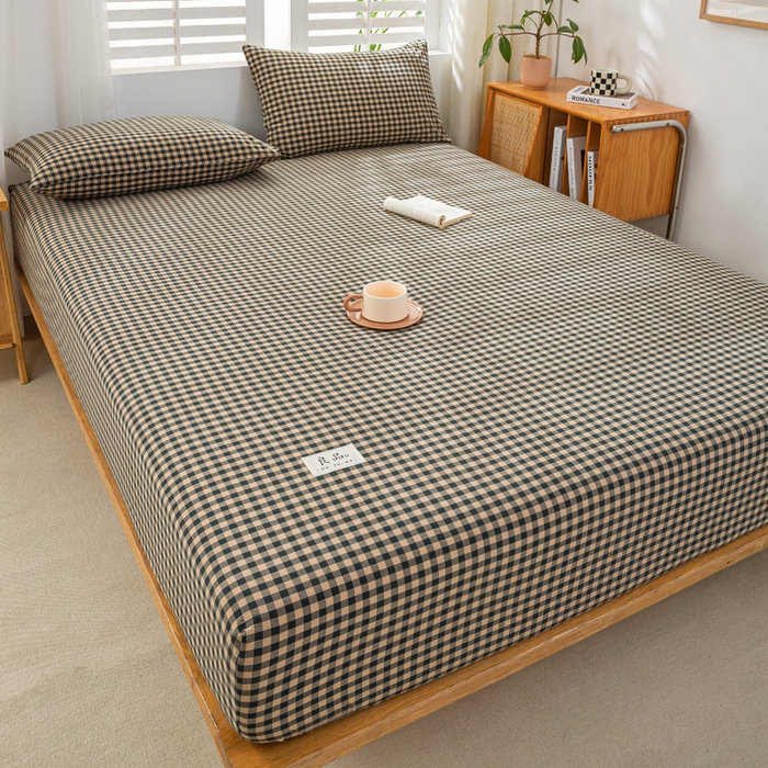 91家纺网 家纺一手货源 找家纺 恋人优选 2026新款全棉纯棉水洗棉单床笠床笠单件 素格-绿（有标款）