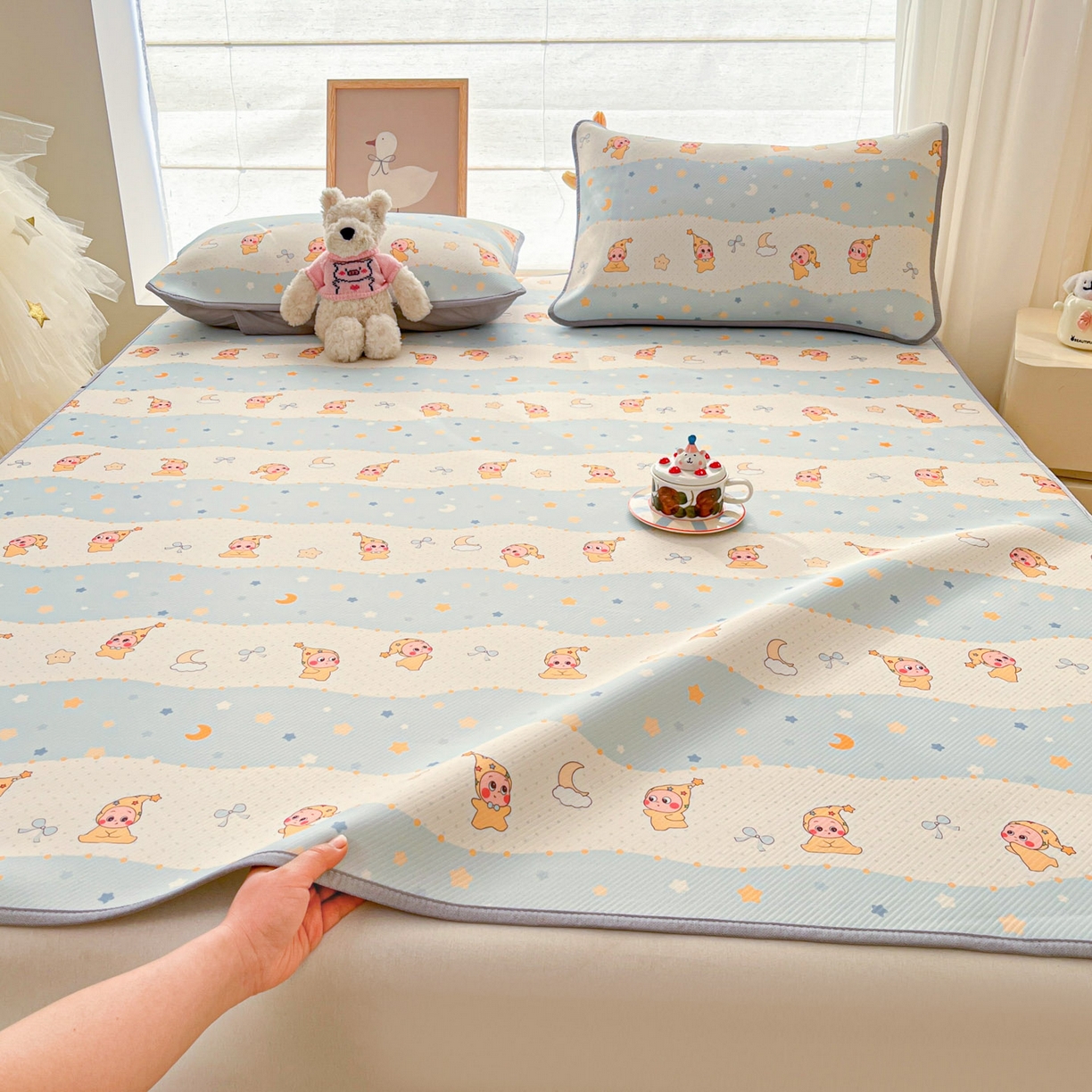 川悦生活 2026新款小阪冰丝冰丝数码印花凉席大床 席数星星