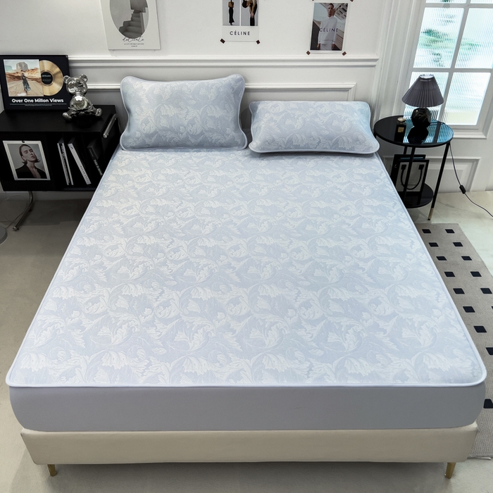 91家纺网 家纺一手货源 找家纺 （总）倾慕 2026新款提花凉感凉席床笠款三件套系列