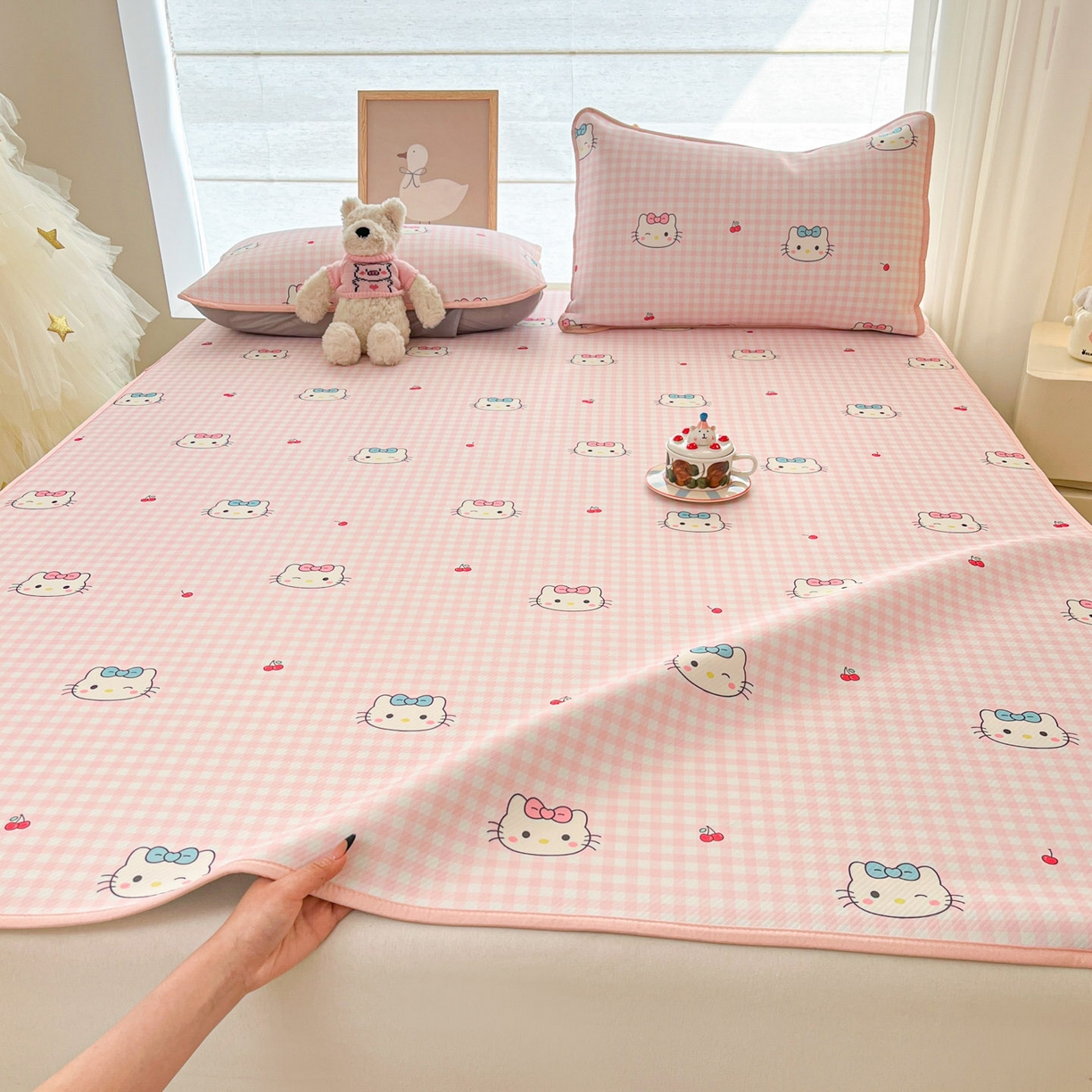 川悦生活 2026新款小阪冰丝冰丝数码印花凉席大床 席樱桃小奶喵