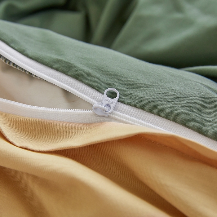 91家纺网 家纺一手货源 找家纺 恋人优选 2026新款40支13070全棉纯棉四件套 草绿+米色