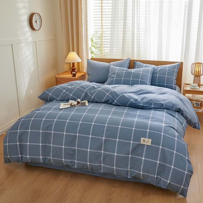 91家纺网 家纺一手货源 找家纺 恋人优选 2026新款40支13070全棉纯棉四件套 海蓝格