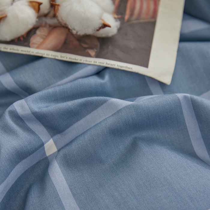 91家纺网 家纺一手货源 找家纺 恋人优选 2026新款40支13070全棉纯棉四件套 海蓝格