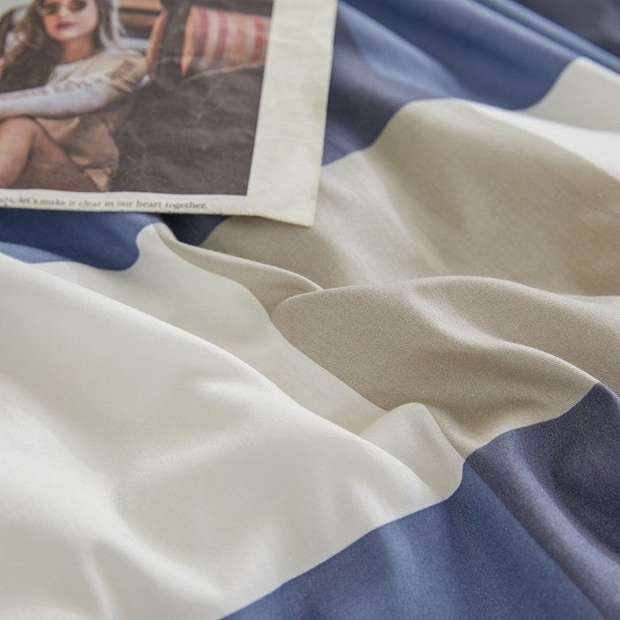 91家纺网 家纺一手货源 找家纺 恋人优选 2026新款40支13070全棉纯棉四件套 兰大格