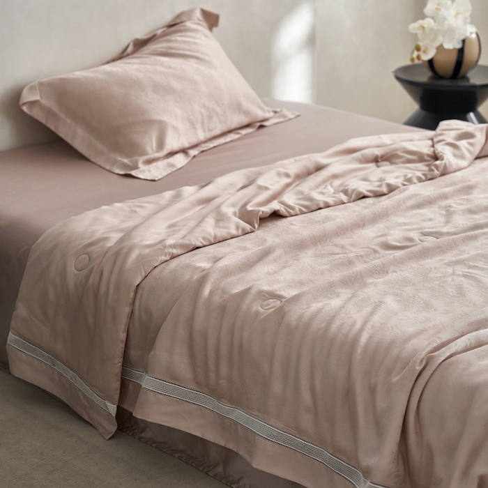 丽笙被芯 2026春夏新款A类兰精天丝提花夏被夏凉被空调被（老款延续） 岚朵粉