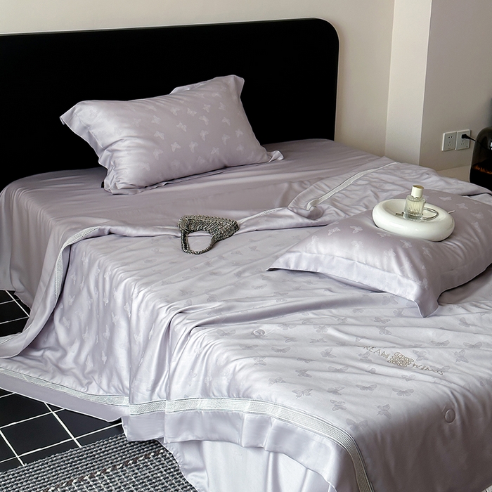 丽笙被芯 2026春夏新款A类兰精天丝提花夏被夏凉被空调被（老款延续） 紫萱