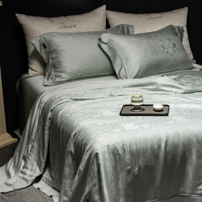 91家纺网 家纺一手货源 找家纺 丽笙被芯 2026春夏新款A类兰精天丝提花夏被夏凉被空调被（老款延续） 莫尔纳