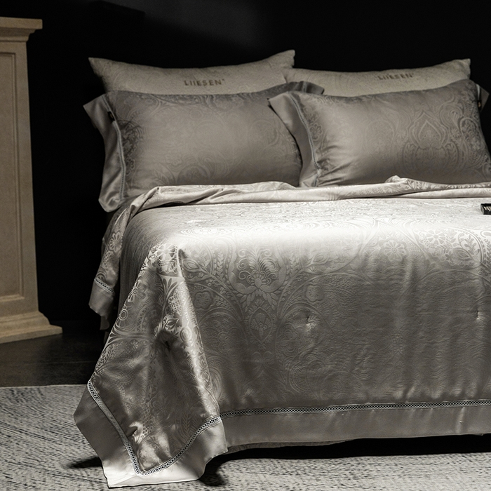 91家纺网 家纺一手货源 找家纺 丽笙被芯 2026春夏新款A类兰精天丝提花夏被夏凉被空调被（老款延续） 慧言