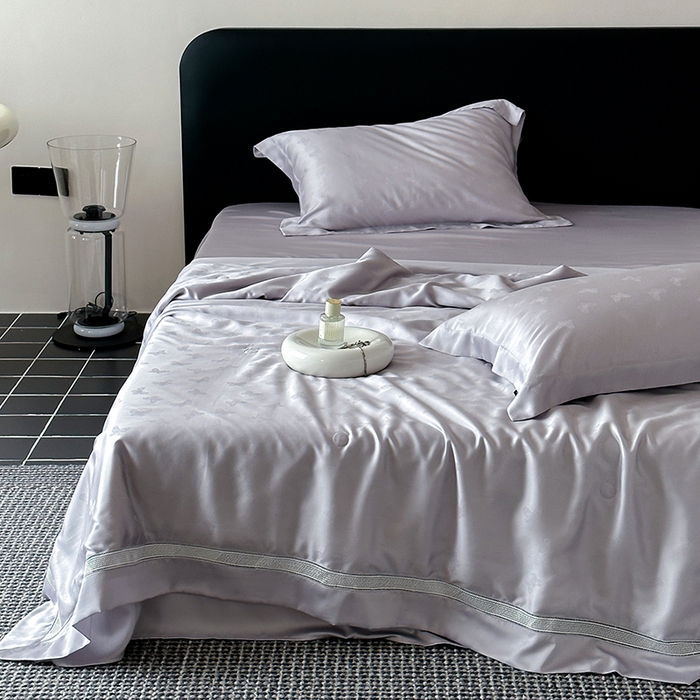 91家纺网 家纺一手货源 找家纺 丽笙被芯 2026春夏新款A类兰精天丝提花夏被夏凉被空调被（老款延续） 紫萱