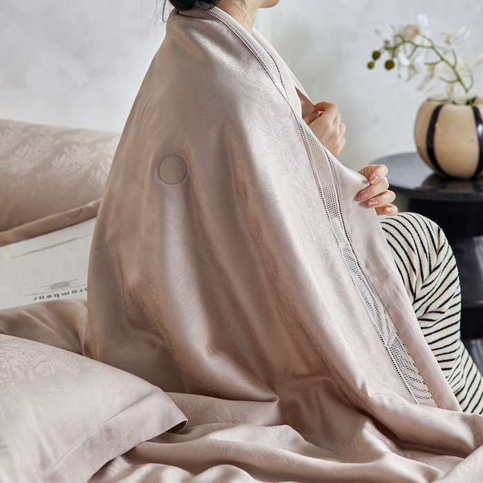 91家纺网 家纺一手货源 找家纺 丽笙被芯 2026春夏新款A类兰精天丝提花夏被夏凉被空调被（老款延续） 岚朵粉