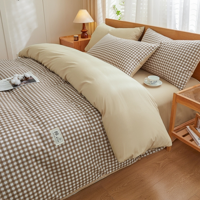 91家纺网 家纺一手货源 找家纺 恋人优选 2026新款40支13070全棉纯棉四件套 米小格