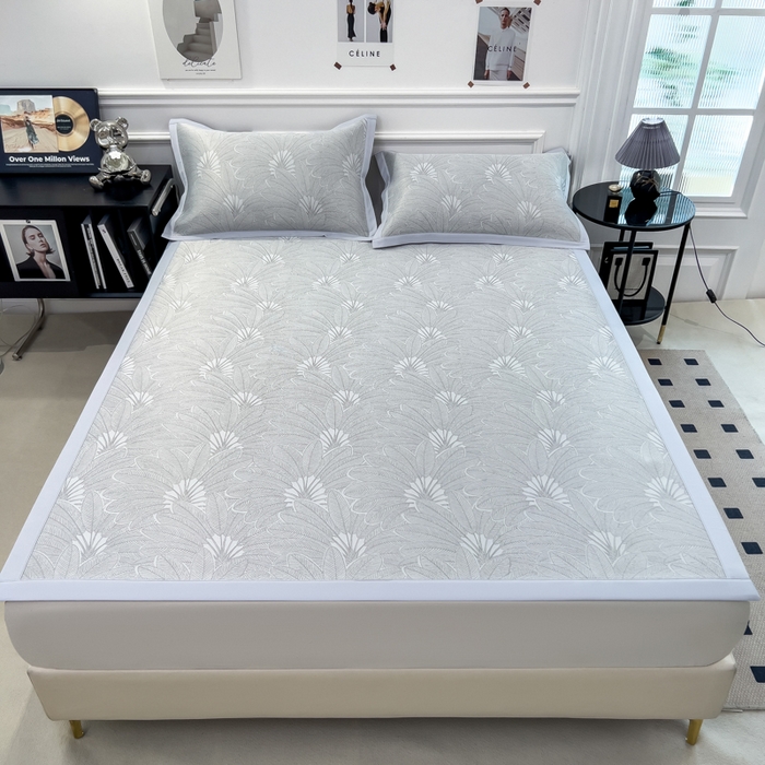 91家纺网 家纺一手货源 找家纺 （总）倾慕 2026新款提花凉感凉席床席款三件套系列