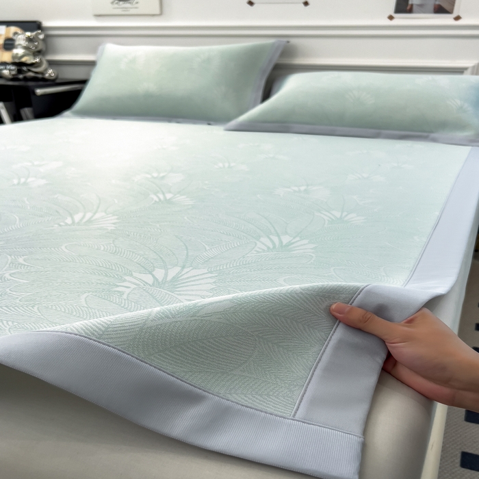 91家纺网 家纺一手货源 找家纺 （总）倾慕 2026新款提花凉感凉席床席款三件套系列