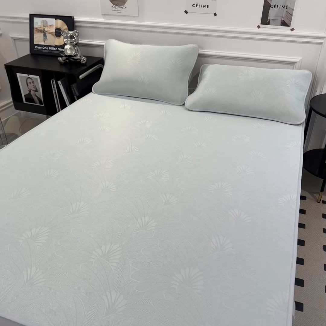 91家纺网 家纺一手货源 找家纺 （总）倾慕 2026新款提花凉感凉席床席款三件套系列