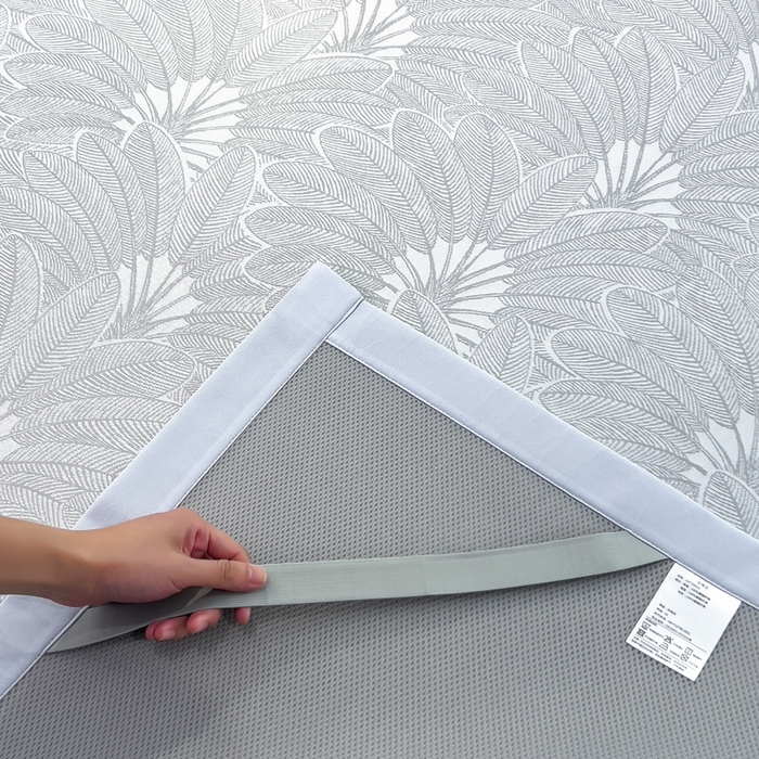 91家纺网 家纺一手货源 找家纺 倾慕 2026新款提花凉感凉席床席款三件套系列 清风雅韵灰床席款