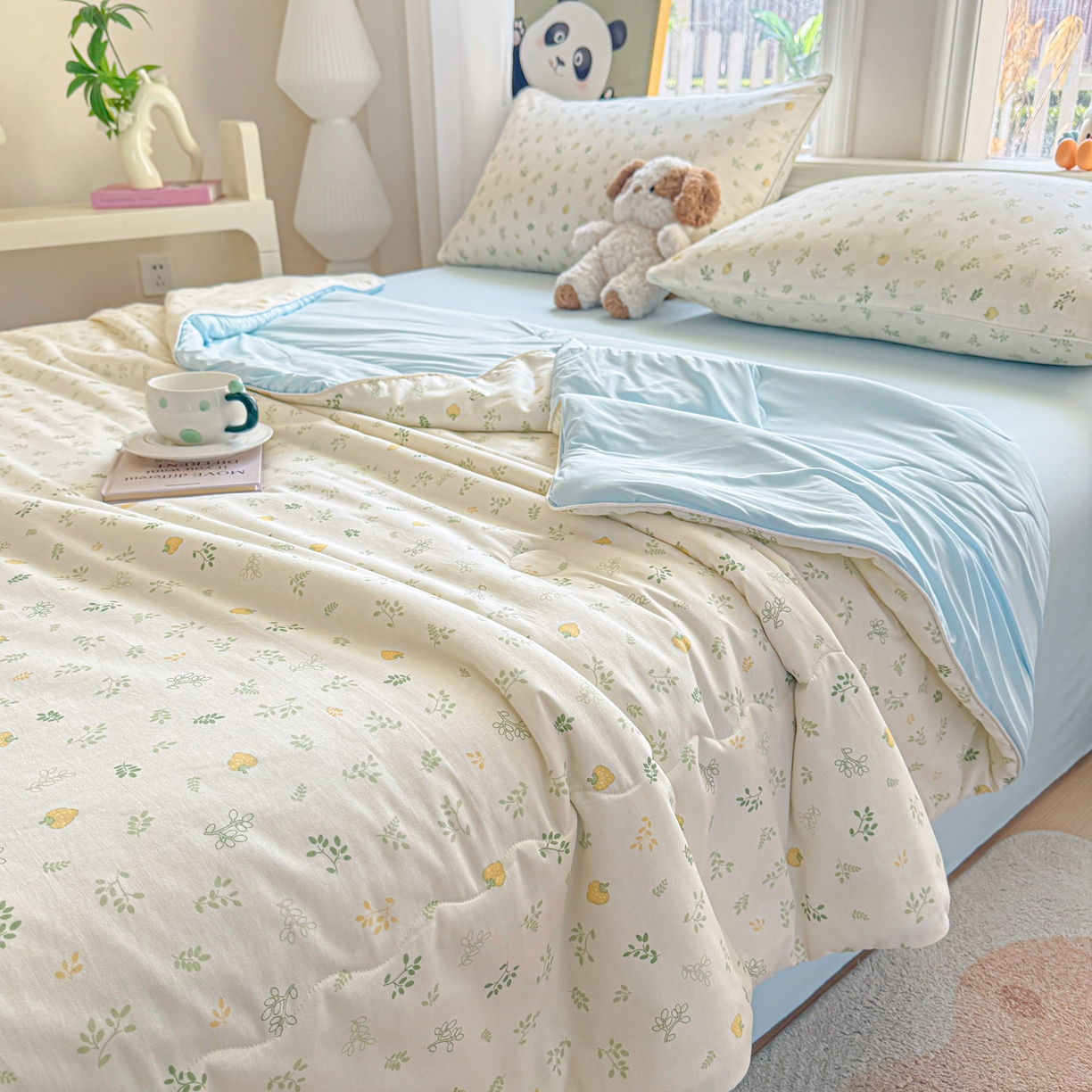 91家纺网 家纺一手货源 找家纺 万盛家纺 2026新款全棉锦氨凉感夏被夏凉被空调被 知夏