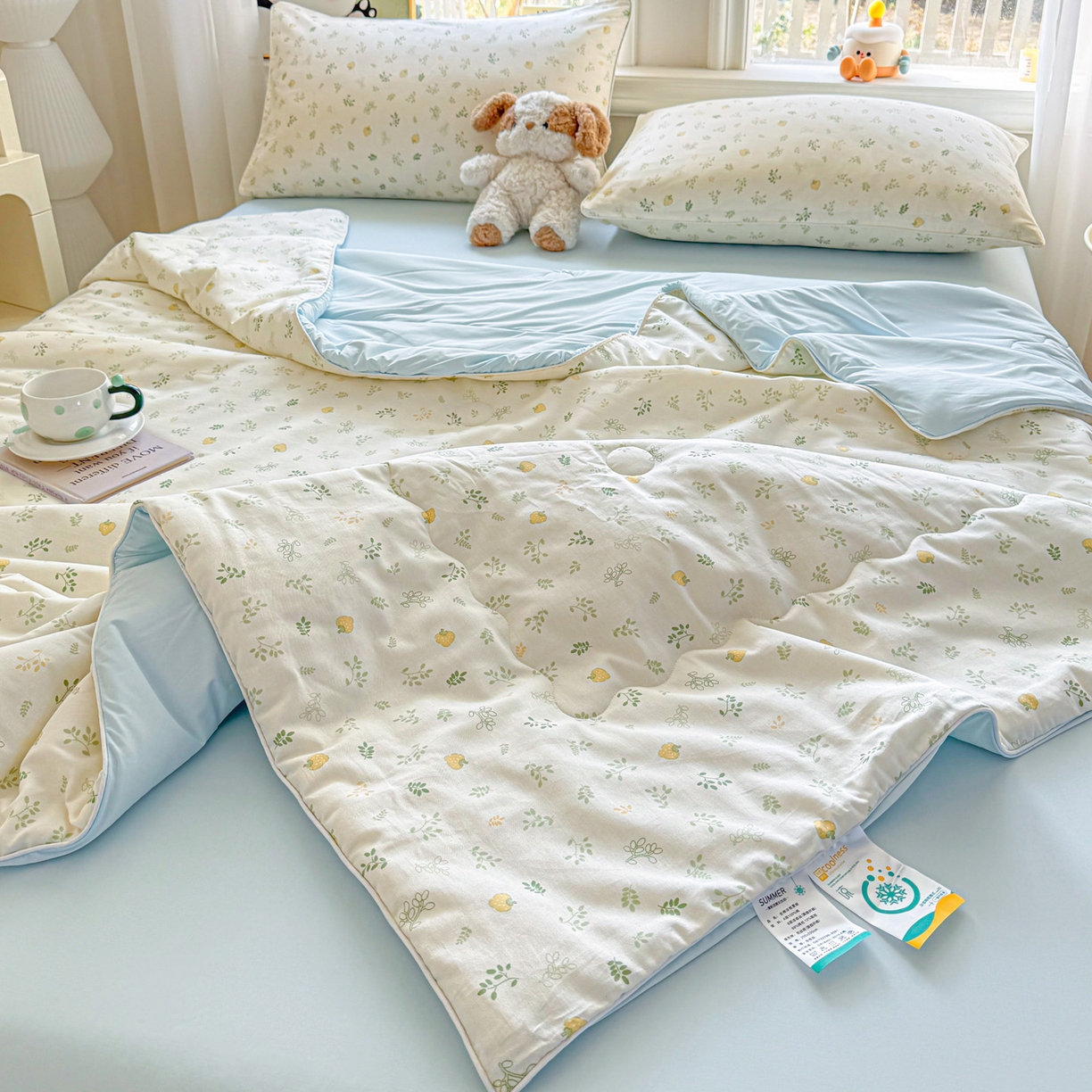 91家纺网 家纺一手货源 找家纺 万盛家纺 2026新款全棉锦氨凉感夏被夏凉被空调被 知夏