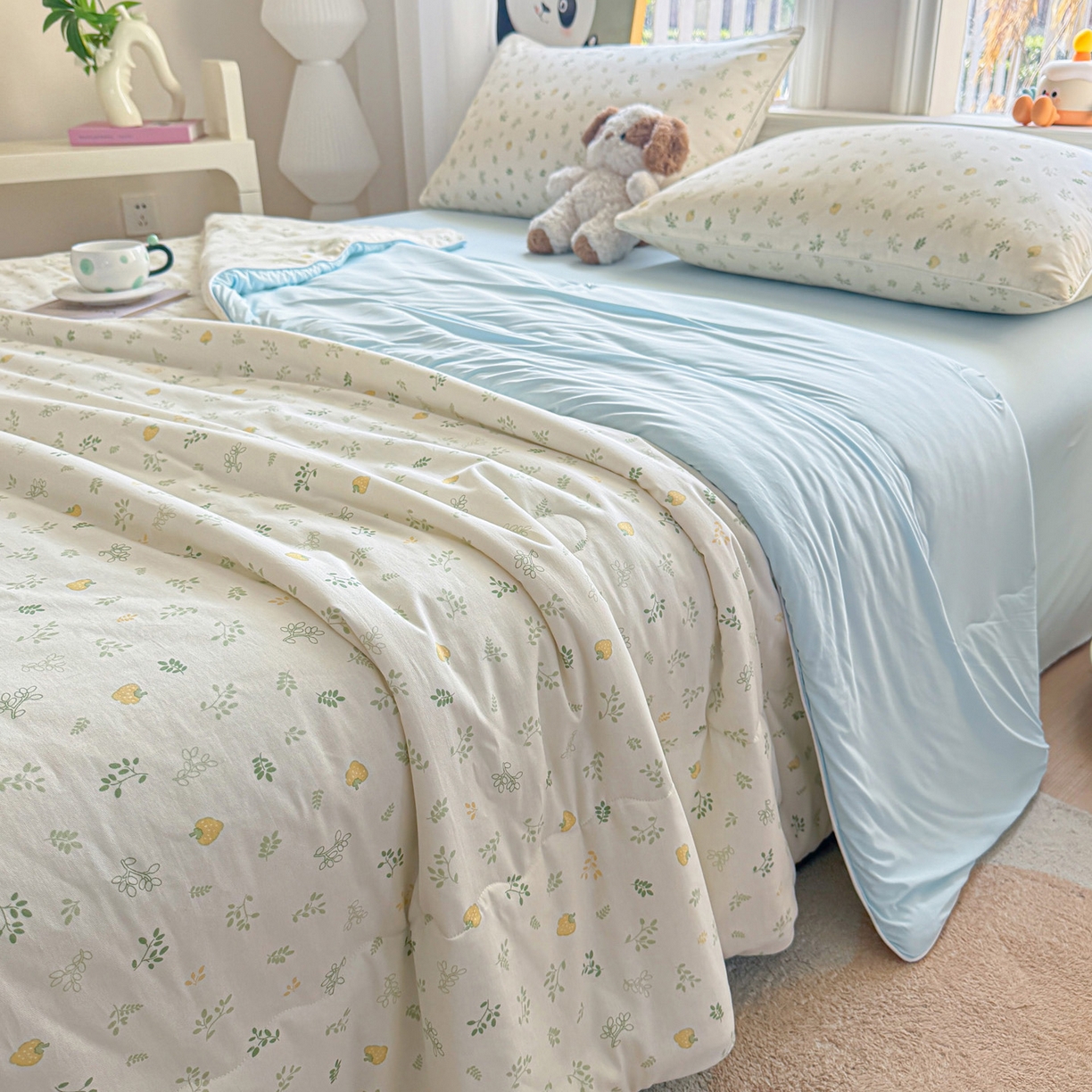 91家纺网 家纺一手货源 找家纺 万盛家纺 2026新款全棉锦氨凉感夏被夏凉被空调被 知夏