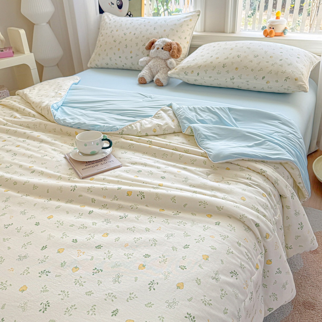 91家纺网 家纺一手货源 找家纺 万盛家纺 2026新款全棉锦氨凉感夏被夏凉被空调被 知夏