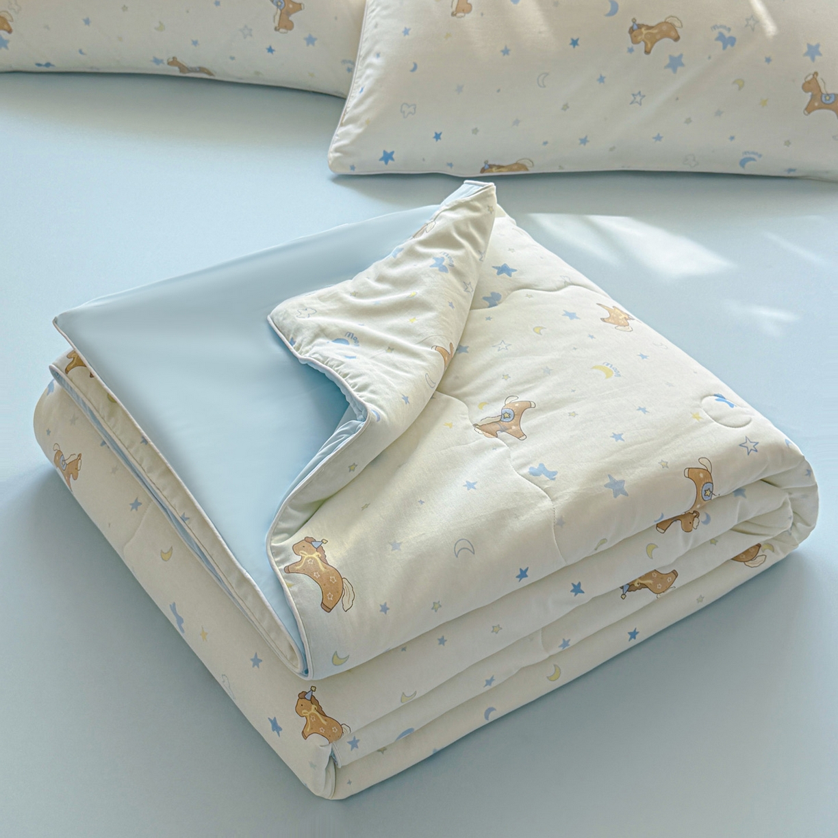 万盛家纺 2026新款全棉锦氨凉感夏被夏凉被空调被 木马心愿