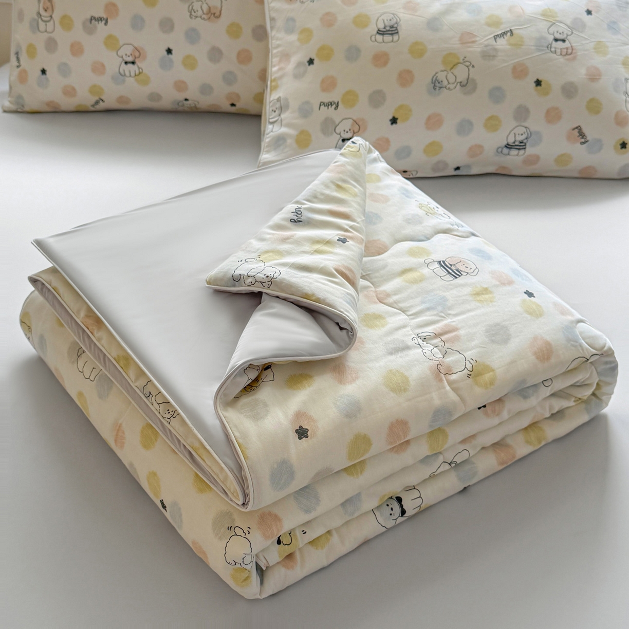 万盛家纺 2026新款全棉锦氨凉感夏被夏凉被空调被 顽皮狗