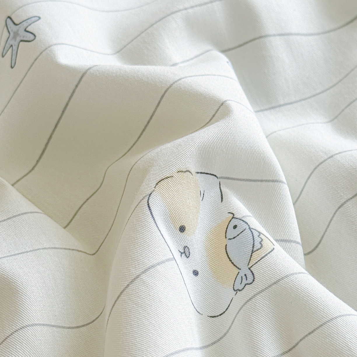 91家纺网 家纺一手货源 找家纺 万盛家纺 2026新款全棉锦氨凉感夏被夏凉被空调被 小猫钓鱼