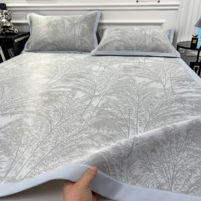倾慕 2026新款提花凉感凉席床席款三件套系列 森林奇境灰床席款