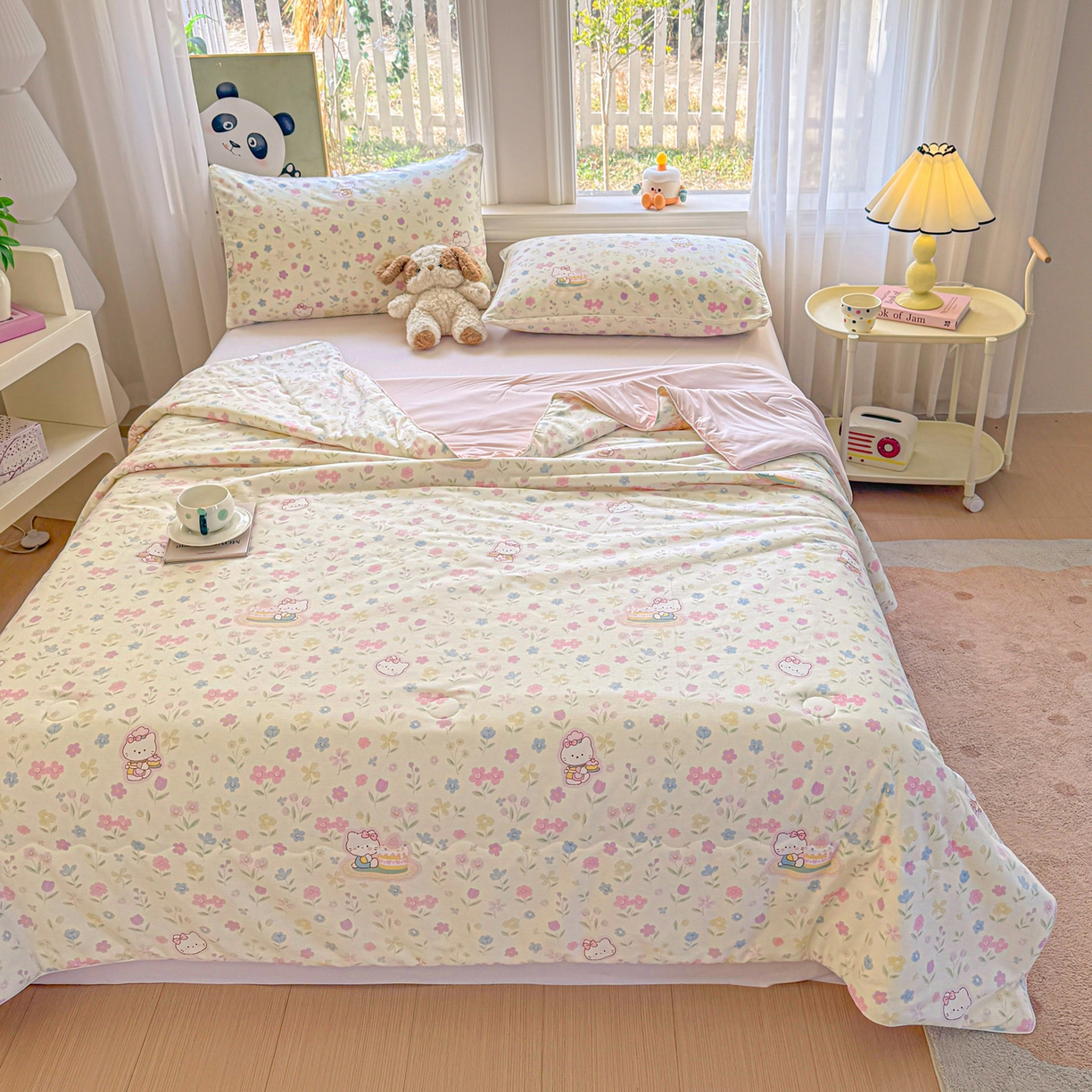 91家纺网 家纺一手货源 找家纺 万盛家纺 2026新款全棉锦氨凉感夏被夏凉被空调被 凯蒂甜品会