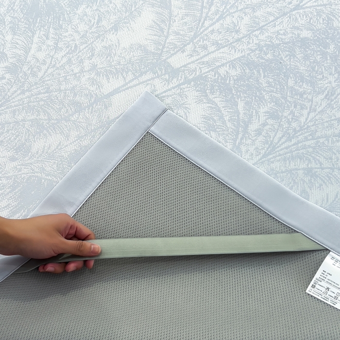 91家纺网 家纺一手货源 找家纺 倾慕 2026新款提花凉感凉席床席款三件套系列 森林奇境蓝床席款