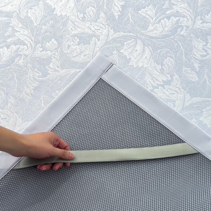 91家纺网 家纺一手货源 找家纺 倾慕 2026新款提花凉感凉席床席款三件套系列 叶之恋蓝床席款