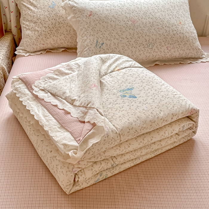 91家纺网 家纺一手货源 找家纺 （总）老帅的工厂店 2026新款A类古棉花边抗菌夏被