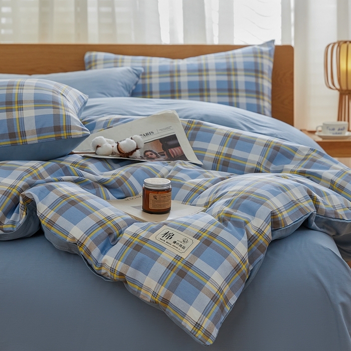 91家纺网 家纺一手货源 找家纺 恋人优选 2026新款40支13070全棉纯棉四件套 莫妮蓝