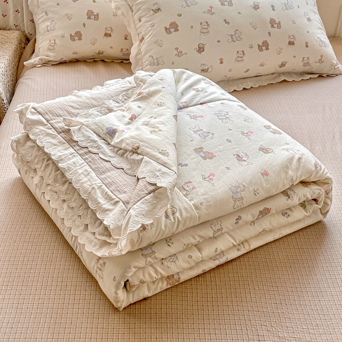 91家纺网 家纺一手货源 找家纺 （总）老帅的工厂店 2026新款A类古棉花边抗菌夏被