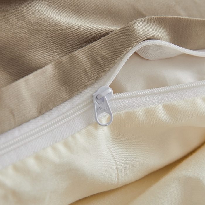 91家纺网 家纺一手货源 找家纺 恋人优选 2026新款40支13070全棉纯棉四件套 奶白+卡其